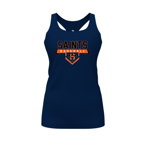[CUS-DFW-RCBK-PER-NVY-FYS-LOGO1] Racerback Tank Top (Female Youth S, Navy, Logo 1)