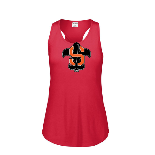 [3078.V96.S-LOGO2] Ladies Tri Blend Tank Top (Female Adult S, Red, Logo 2)