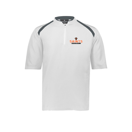 [229581-AS-WHT-LOGO3] Men's Dugout Short Sleeve Pullover (Adult S, White, Logo 3)