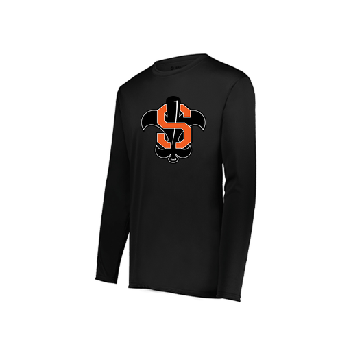 [222822.080.XS-LOGO2] Men's LS Smooth Sport Shirt (Adult XS, Black, Logo 2)