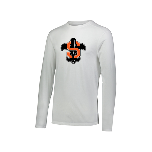 [FTLCUBWH-AXS-LOGO2] Decker Men's Tri-Blend T-Shirt - Long Sleeve (Adult XS, White, Logo 2)