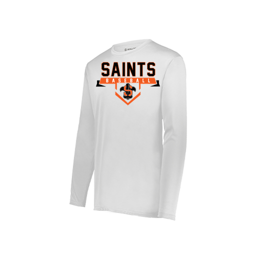 [222823.005.S-LOGO1] Youth LS Smooth Sport Shirt (Youth S, White, Logo 1)