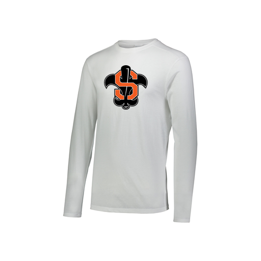 [FTLCUBWH-YS-LOGO2] Decker Youth Tri-Blend T-Shirt - Long Sleeve (Youth S, White, Logo 2)