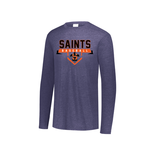 [3076.72N.S-LOGO1] Youth LS Ultra-blend T-Shirt (Youth S, Navy, Logo 1)