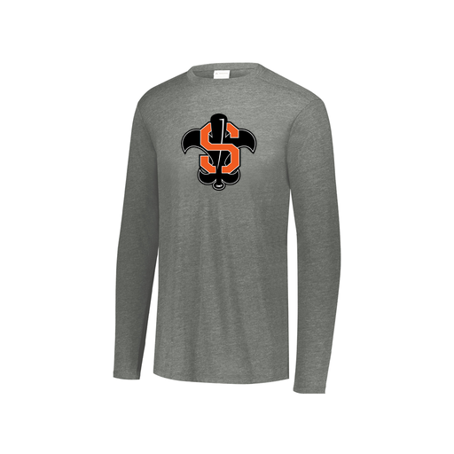 [FTLCUBGY-YS-LOGO2] Decker Youth Tri-Blend T-Shirt - Long Sleeve (Youth S, Gray, Logo 2)